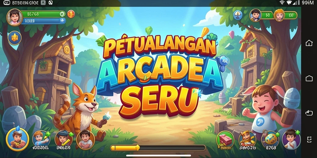 Tangkapan layar utama menunjukkan aksi gameplay menegangkan 8768.
