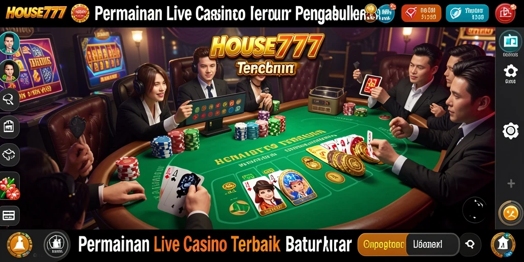 Tampilan gameplay Live Casino yang mendebarkan di HOUSE777.