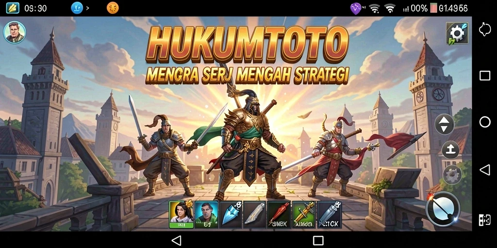 Gameplay seru HUKUMTOTO dengan menara pertahanan yang strategis.