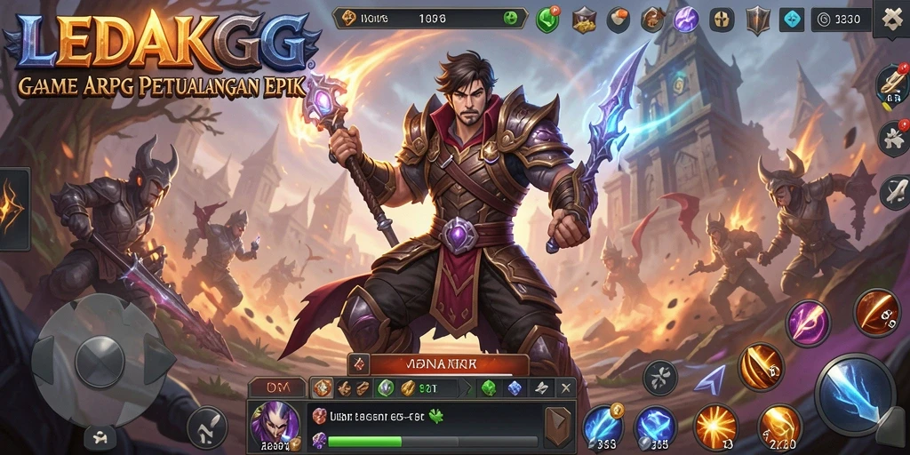 Tampilan gameplay ARPG LEDAKGG yang seru dan menantang.