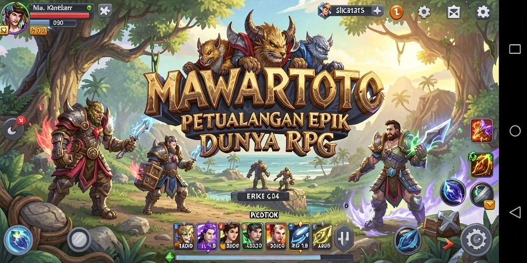 Tangkapan layar menampilkan aksi seru dalam gameplay RPG MAWARTOTO.