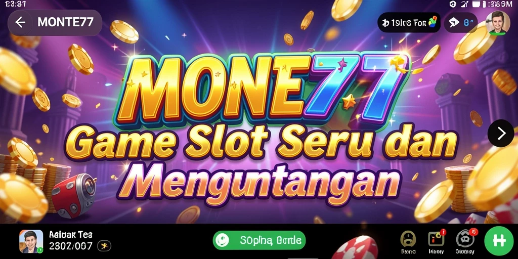 Tampilan gameplay MONTE77 yang menawan dan penuh warna.