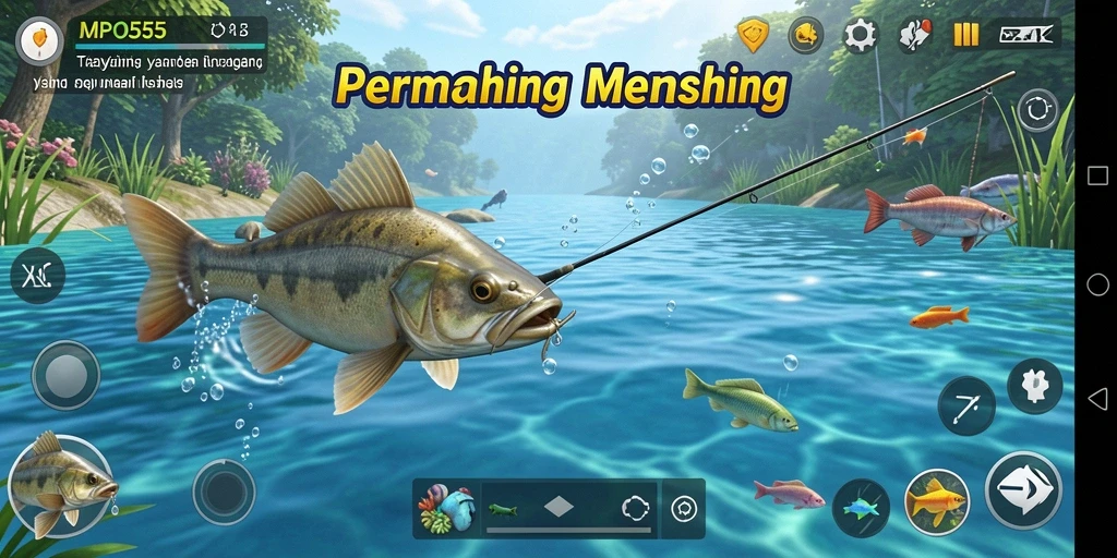 Tampilan gameplay MPO555 yang seru saat memancing ikan