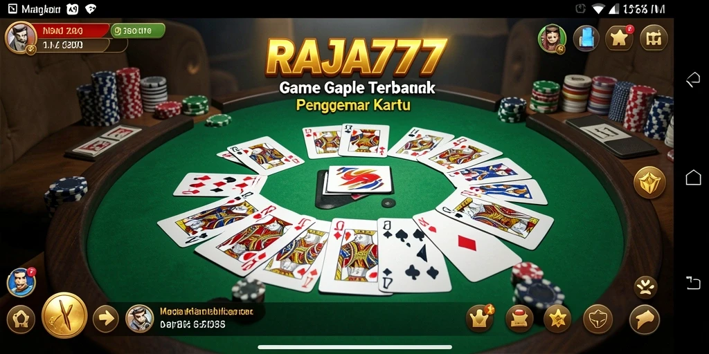 Tampilan gameplay RAJA777 dengan suasana Gaple yang seru.