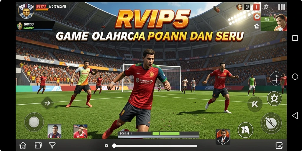 Tampilan gameplay RVIP5 dengan aksi olahraga seru.